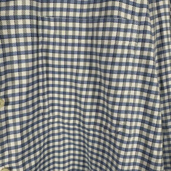Hickey Freeman Mens Blue & Gray Checked Button Down Business Shirt Italy Large - Picture 6 of 12